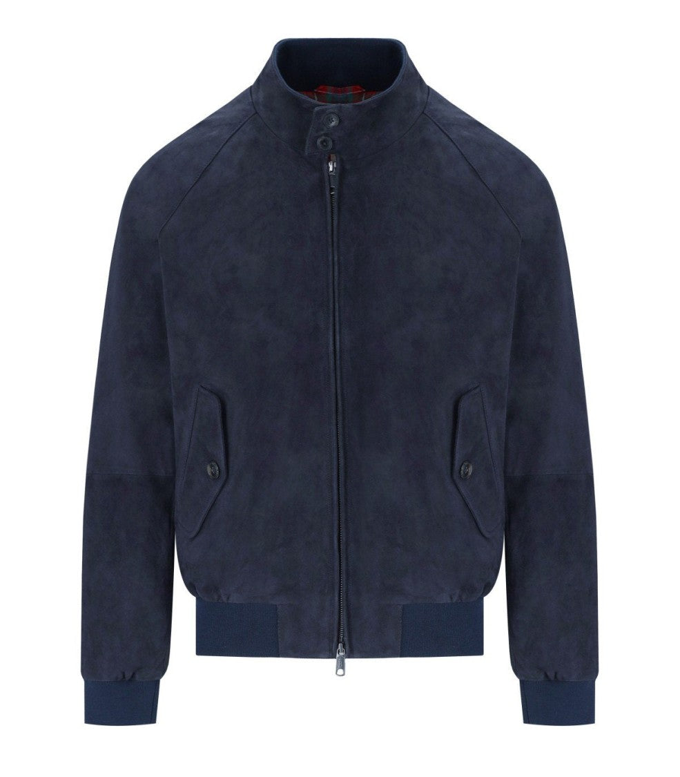 Baracuta G9 Suède Navy Blue Bomber Jacket