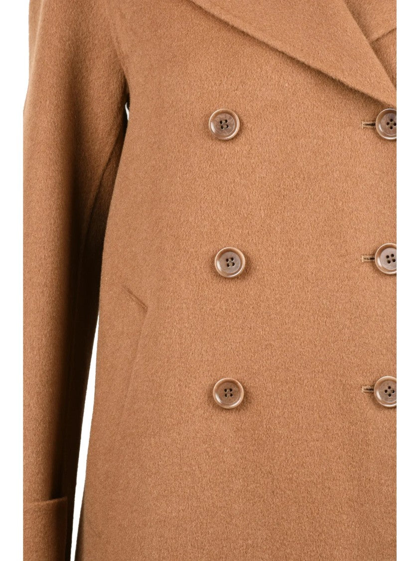 Aspesi Double-Breasted Wool Coat With Button Closure And Side Pockets