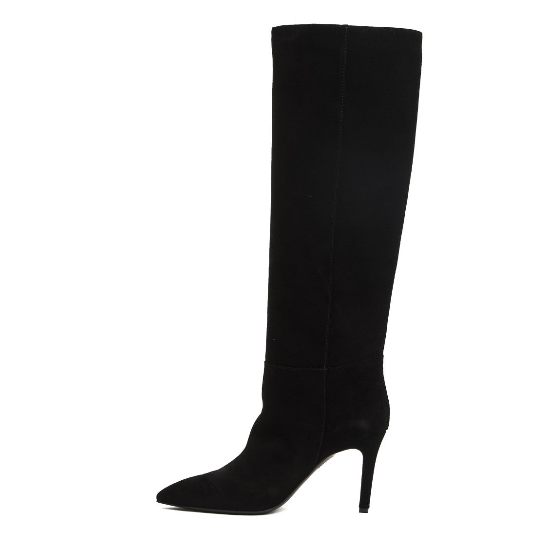 Via Roma 15 Black Suede Knee-High Boots With 90 Mm Stiletto Heel