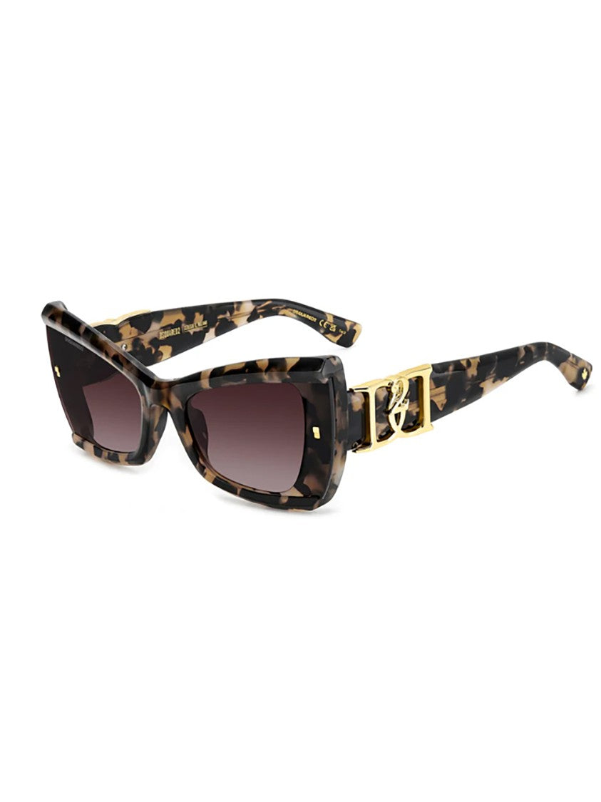 Dsquared2 Bold Cat-Eye Tortoiseshell Sunglasses With Gold Detailing