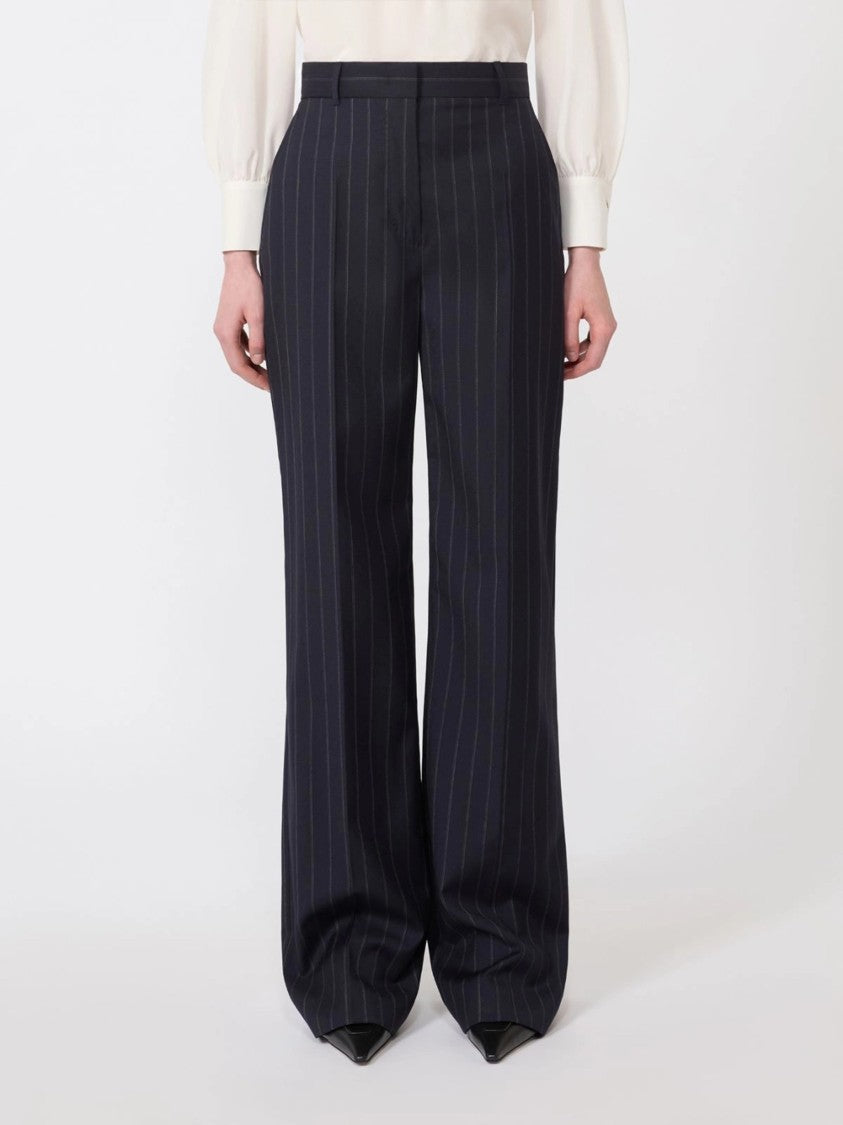 Max Mara Enfasi High-Waisted Pinstriped Wide-Leg Trousers