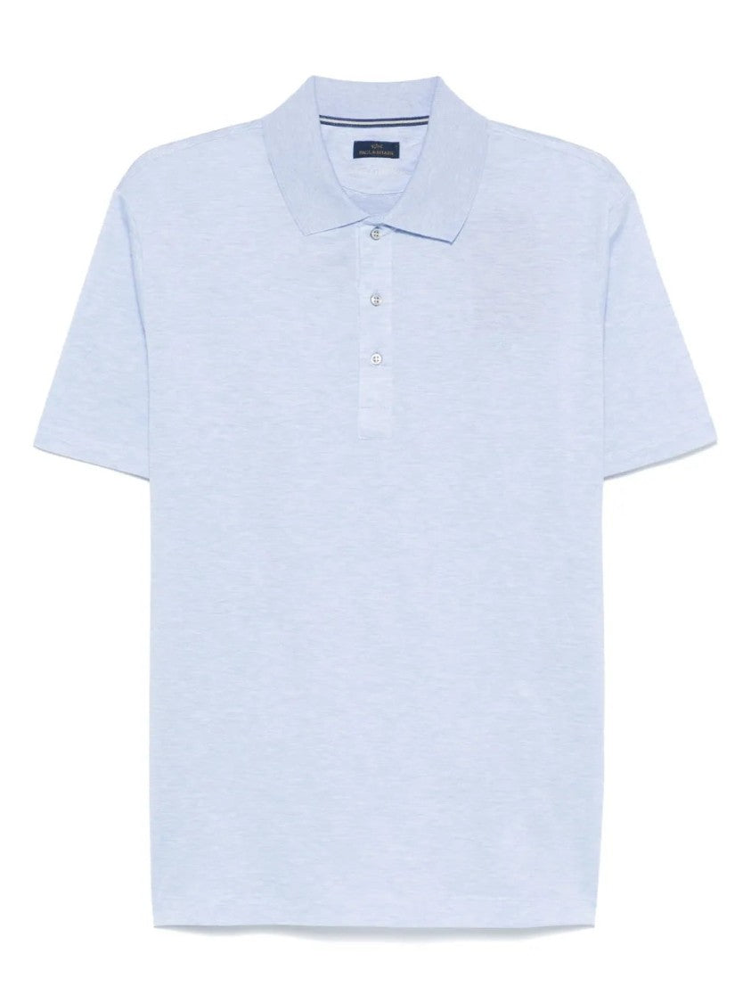 Paul & Shark Blue Three-Button Short-Sleeve Cotton Polo Shirt