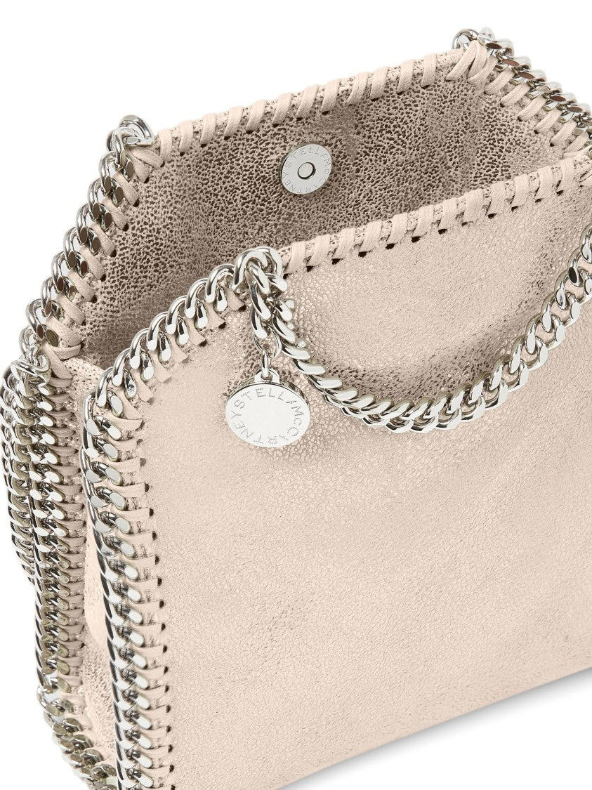 Stella Mccartney Structured Metallic Shoulder Bag With Chain Trim
