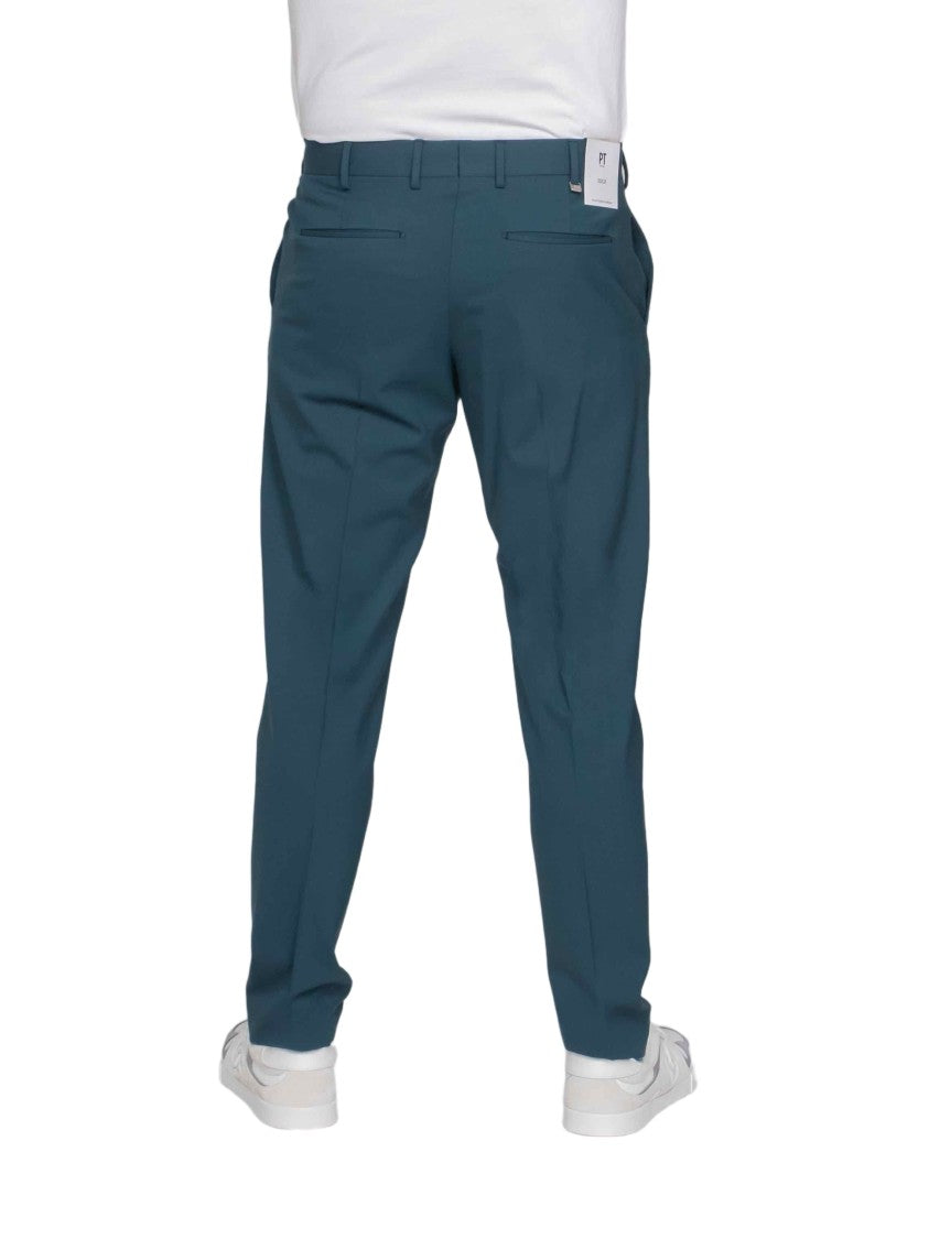 Pt Torino Slim-Fit Tailored Pants With Pressed Creases And Belt Loops