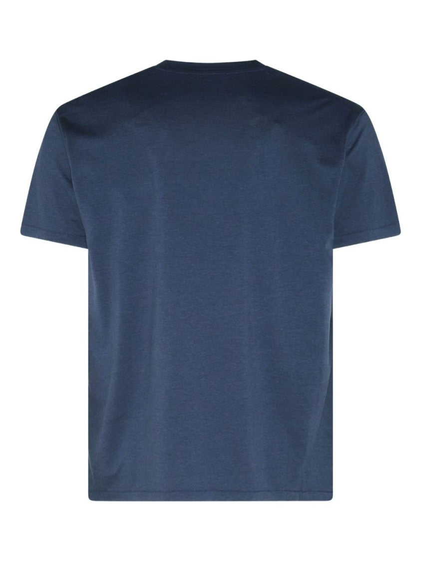 Tom Ford Navy Blue Crewneck T-Shirt With Logo Embroidery