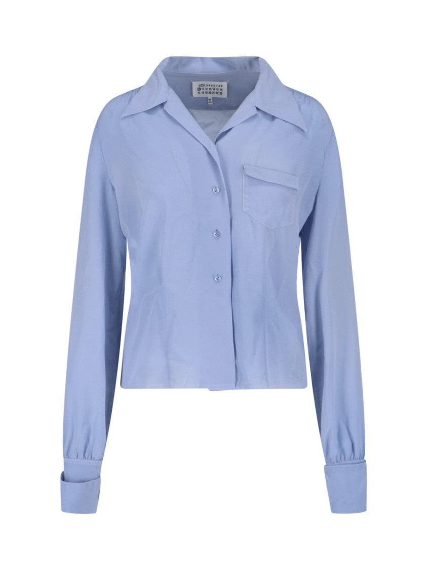 Maison Margiela Classic Blue Shirt With Tailored Fit And Button-Down Design