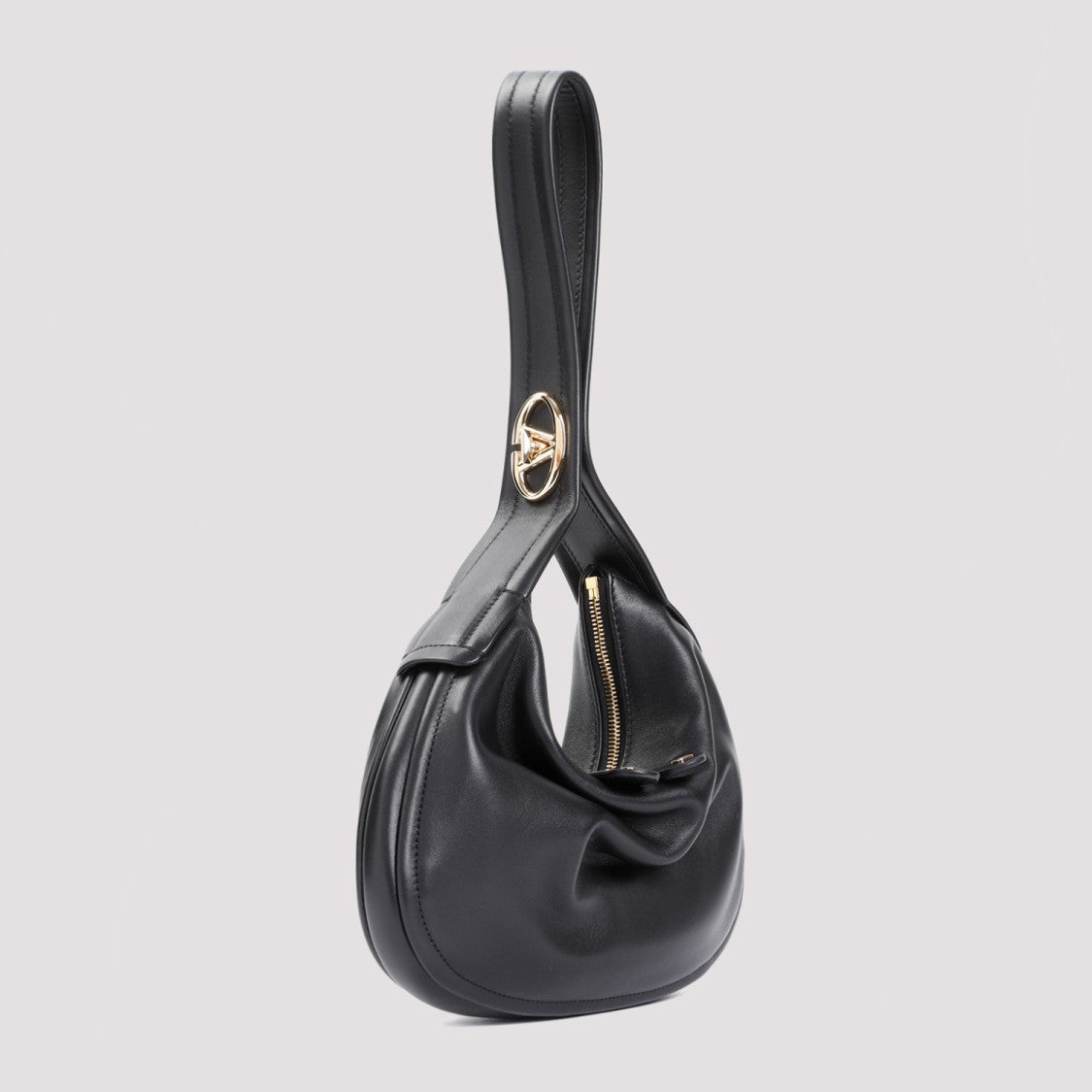 Valentino Black Leather Go-Hobo Small Leather Bag