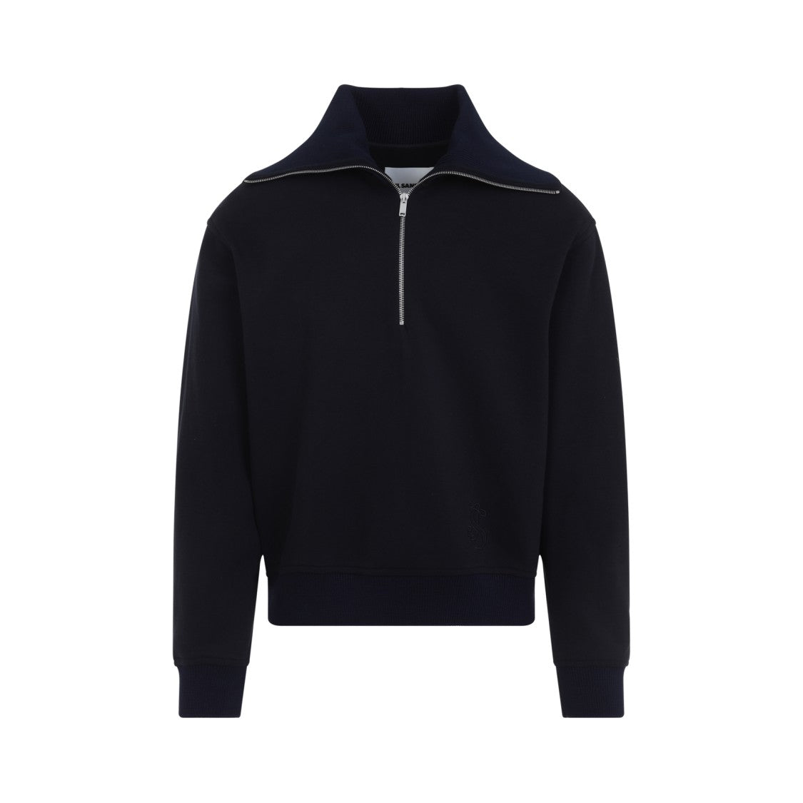 Jil Sander Half-Zip Stand Collar Cotton Sweatshirt