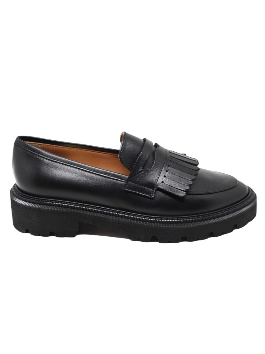 Via Roma 15 Fringe Detail Leather Moccasin With Cushioned Interior