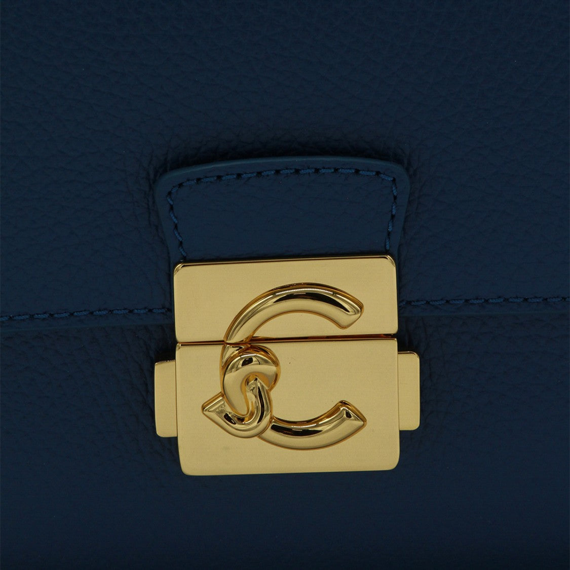 Coccinelle Structured Rectangular Handbag With Gold-Tone Clasp