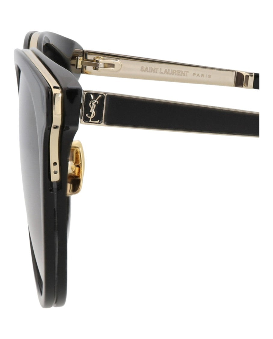 Saint Laurent Round-Frame Acetate Sunglasses With Gold-Tone Accents