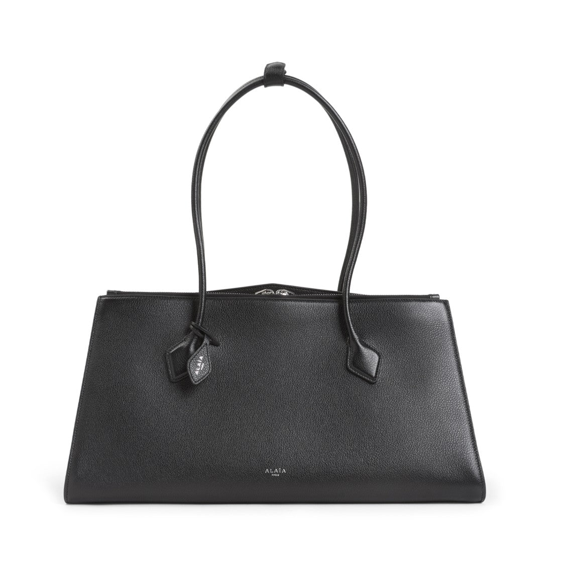 Alaïa Structured Black Shoulder Bag In Grained Leather