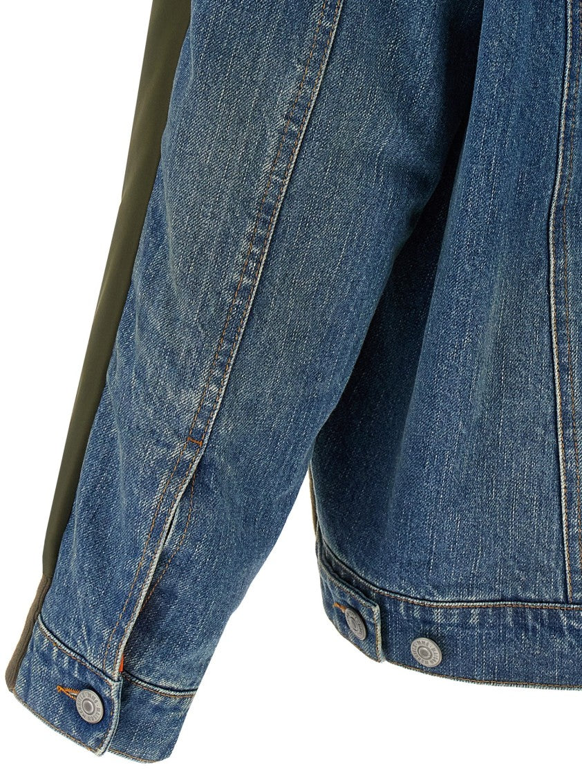 Mm6 By Maison Margiela Bimaterial Bomber Jacket With Numeric Signature