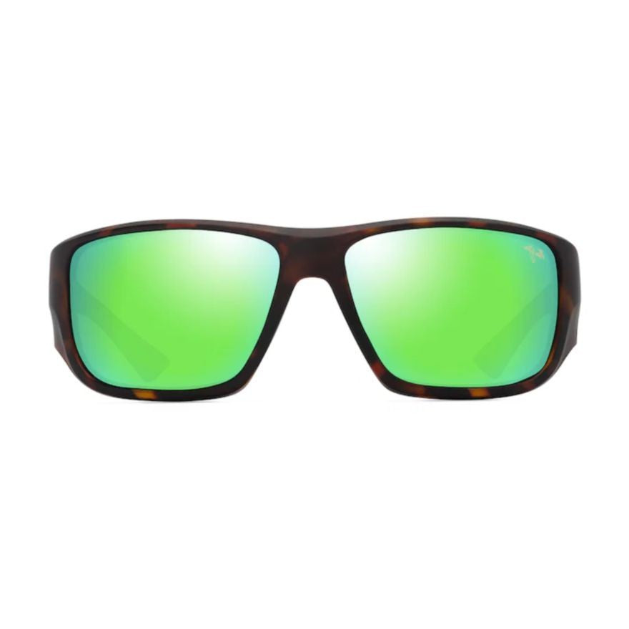 Maui Jim Keha Rectangular Tortoiseshell Sunglasses With Green Mirrored Lenses