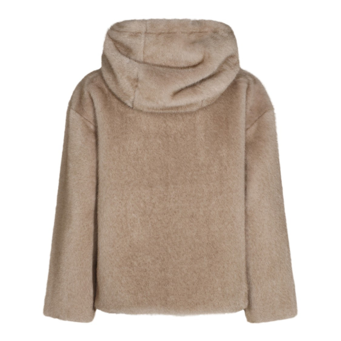 Herno Short Hooded Coat With Plush Texture