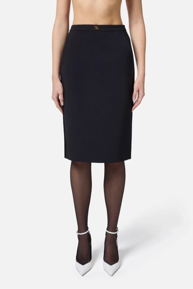 Elisabetta Franchi Fitted Midi Modern Design Skirt