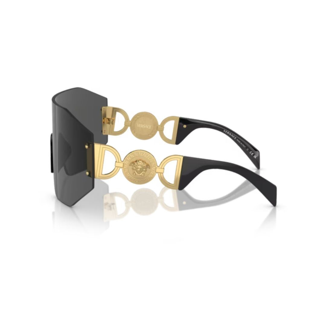 Versace Gold 2258 Sole Oversized Shield Sunglasses