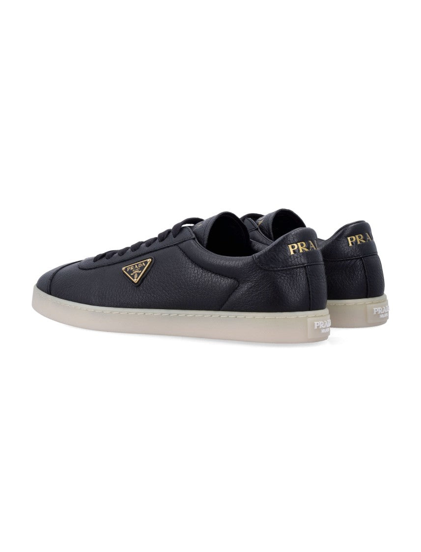 Prada Grained Leather Low-Top Sneakers