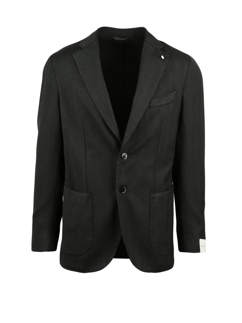 L.B.M. 1911 Tailored Wool Blazer With Notch Lapels And Patch Pockets