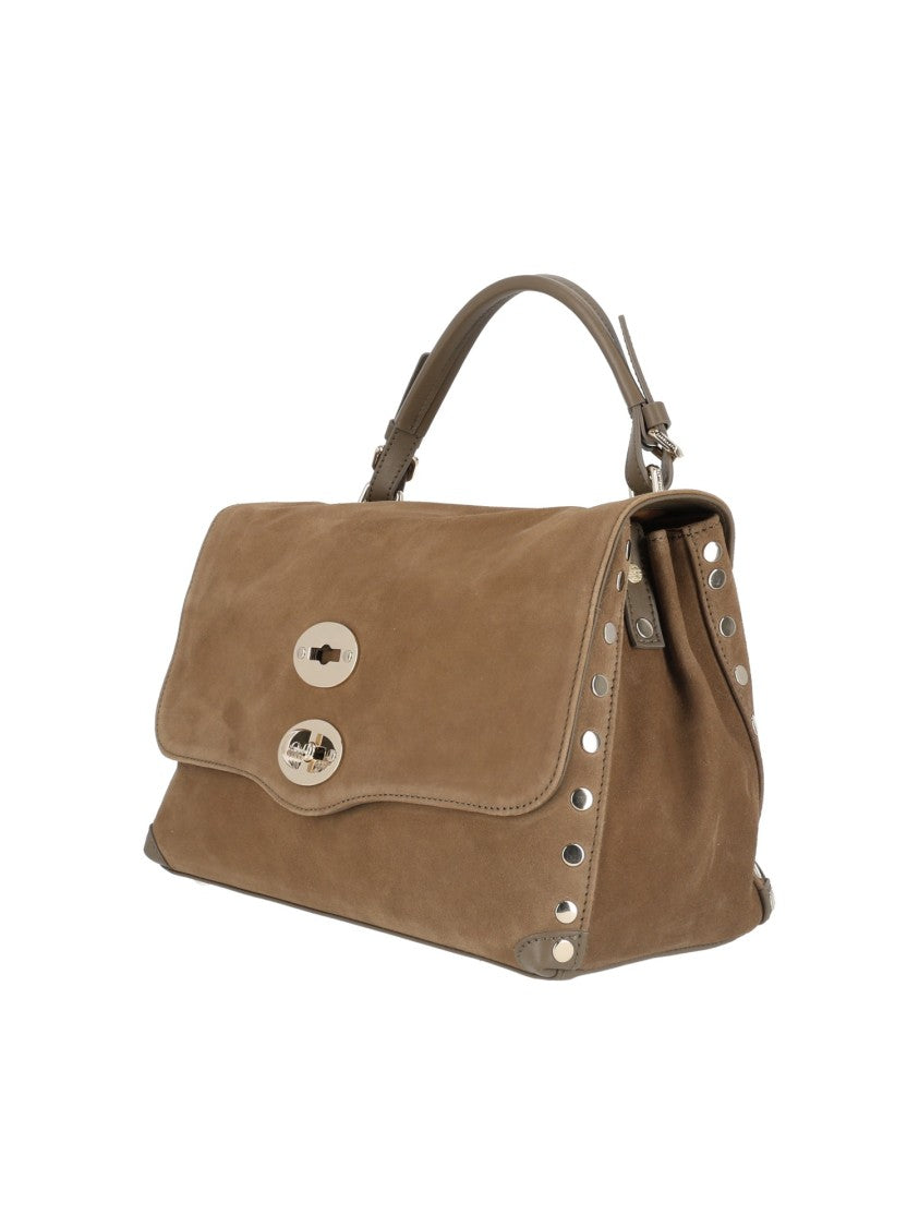 Zanellato Srl Structured Lambskin Shoulder Bag With Flap Closure And Turn-Locks