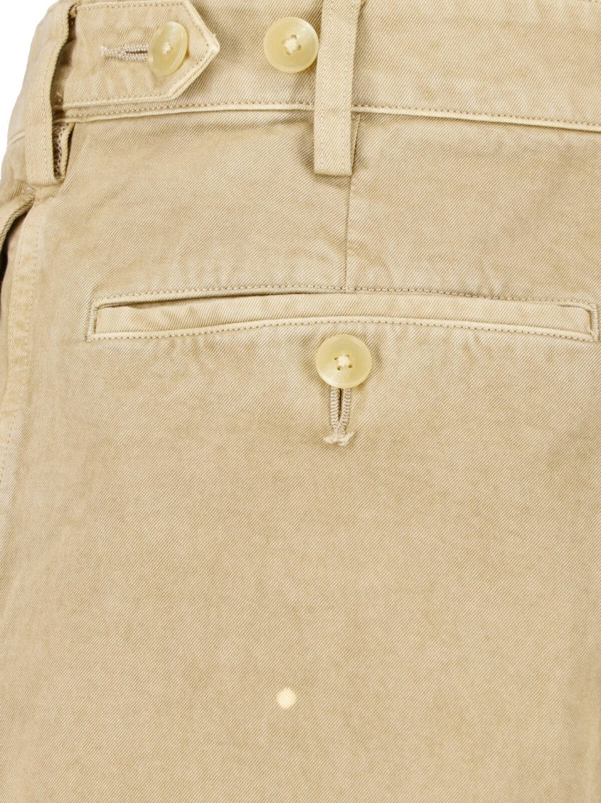 Auralee Wide-Leg Chino Pants With Distressed Details And Medium Waist