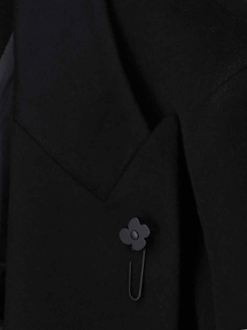 Lardini Double-Breasted Coat – Black