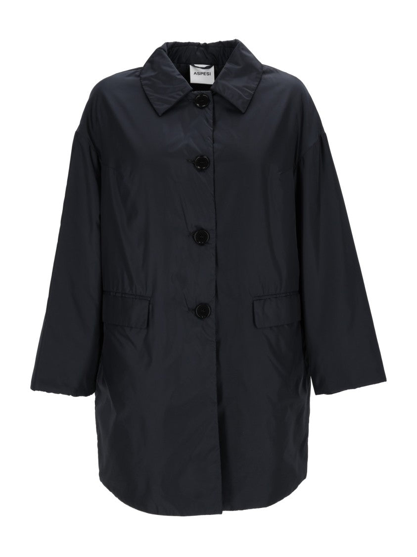 Aspesi Teena Black Classic Collar Coat