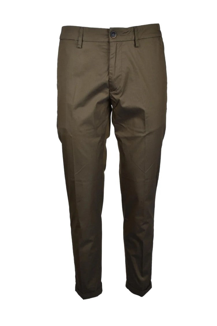 Re-Hash Military Green Cotton-Blend Stretch Trousers With Utility Pockets