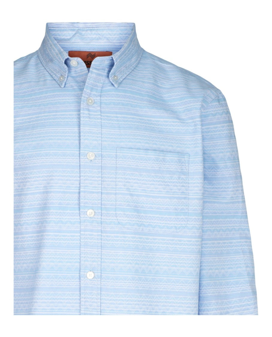 M Missoni Chevron-Pattern Long-Sleeve Button-Down Shirt