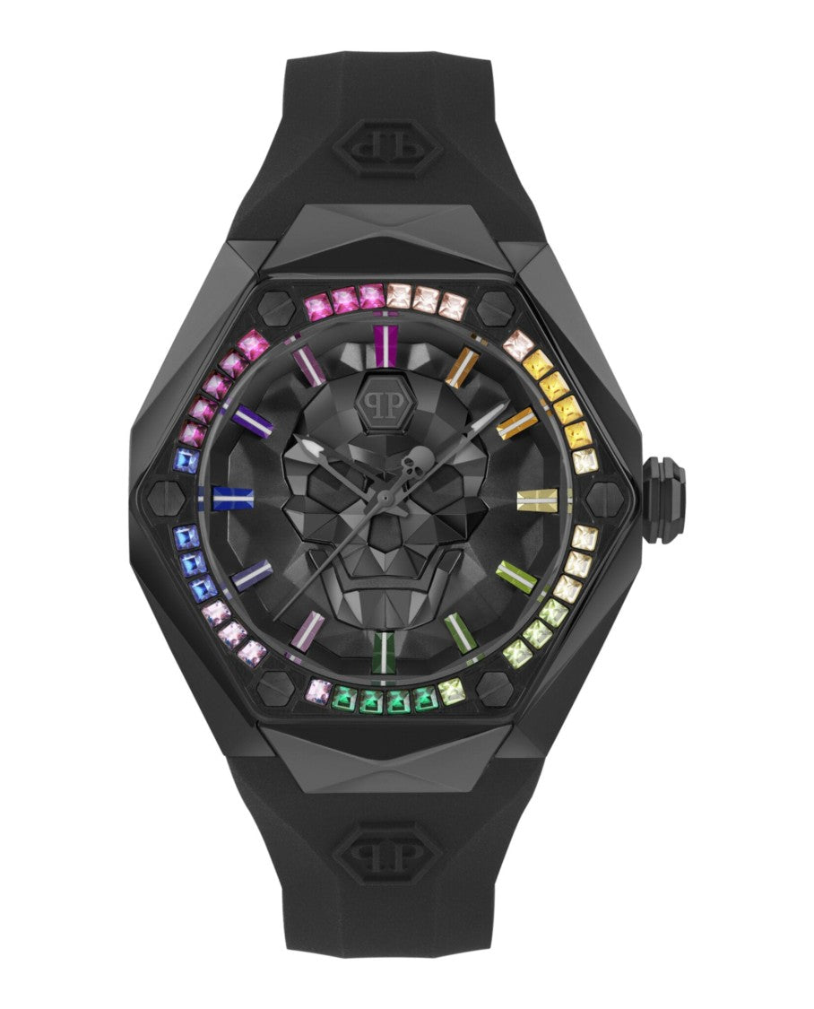 Philipp Plein Kull Spikes Crystal-Encrusted Black Watch