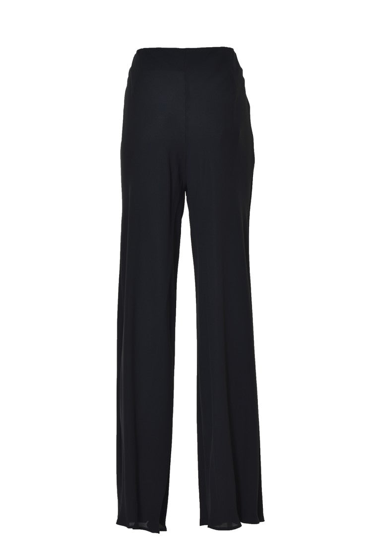 Alberta Ferretti Black Viscose Flare Trousers