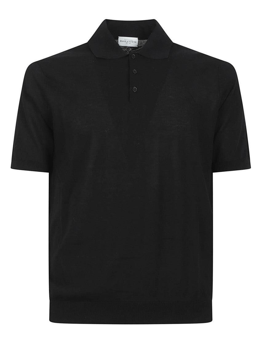 Ballantyne Short-Sleeve Polo Shirt With Buttoned Placket