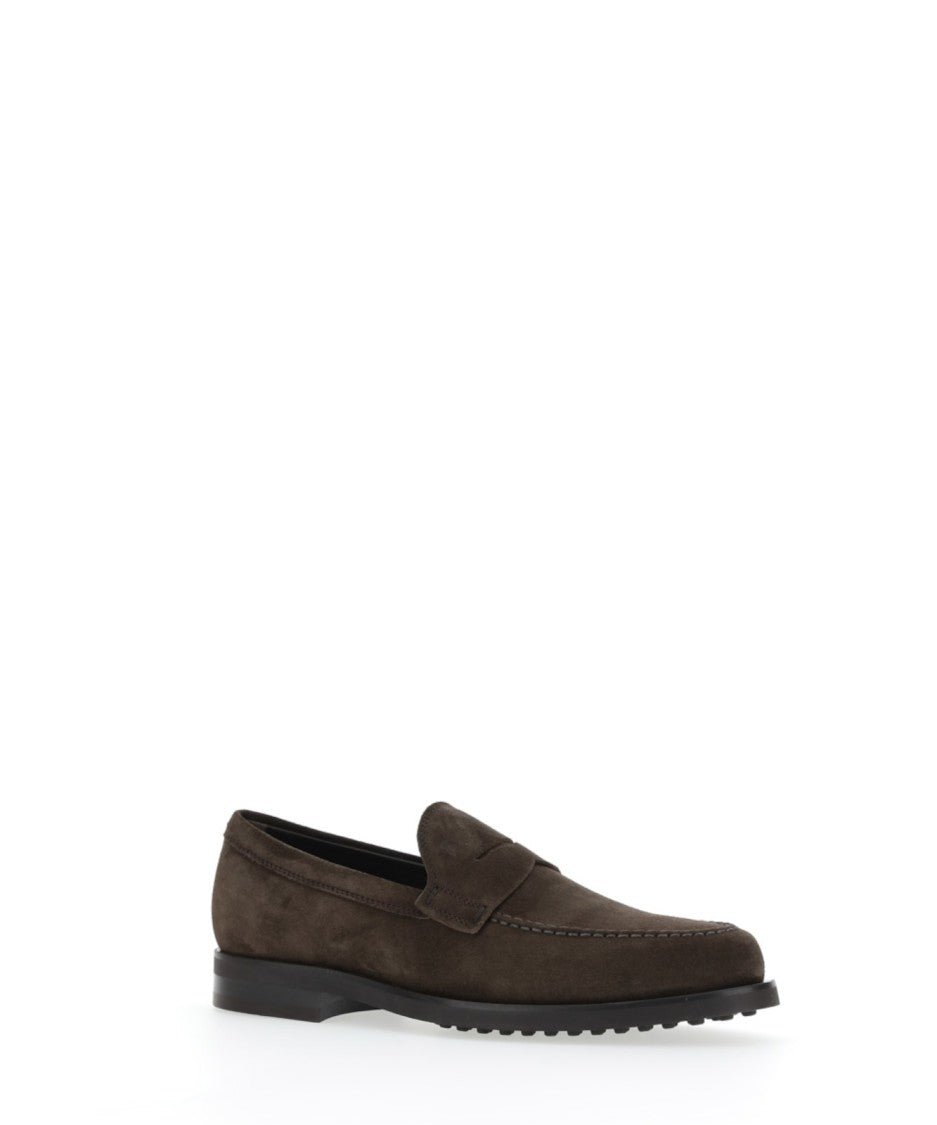 Tod's Sleek Brown Suede Loafers