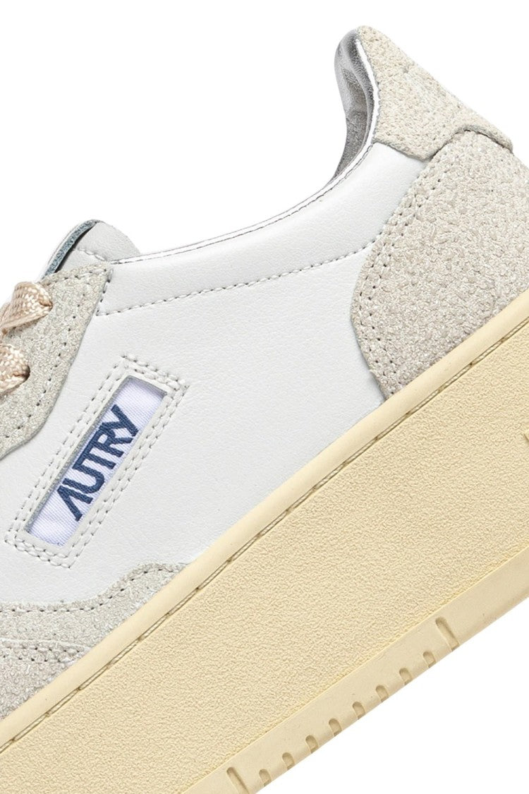 Autry Platform Low Lea Stars Wht Wht Sneakers
