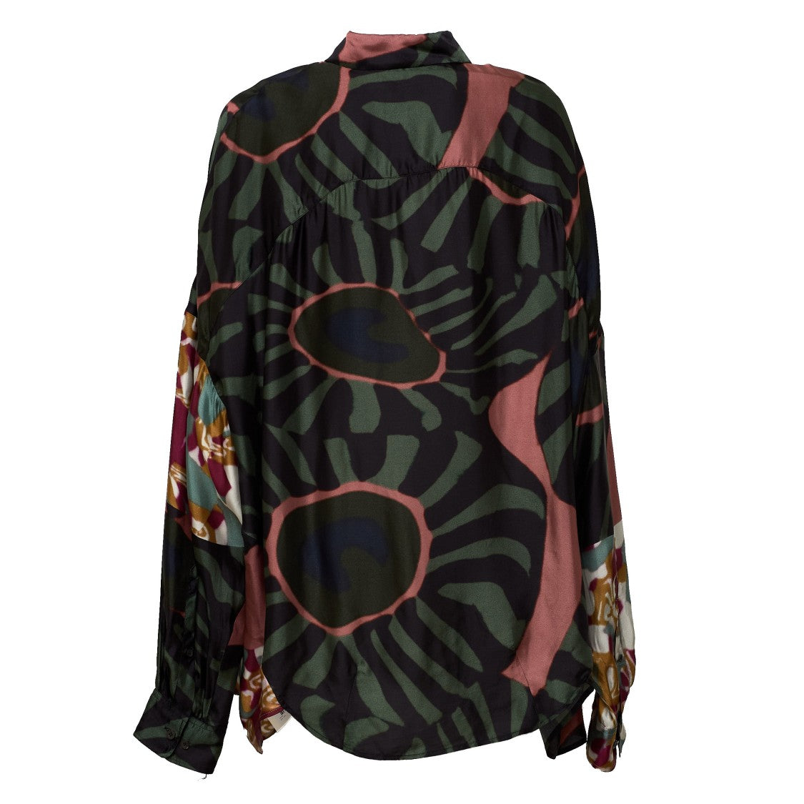 Dries Van Noten Casia Bis Marbled Clay Print Oversized Viscose Shirt