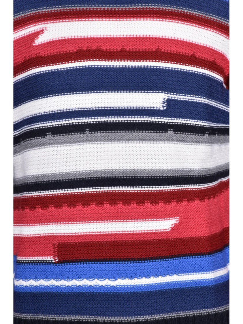 Kangra High Neck Multicolor Stripe Sweater Crafted From Extrafine Merino Wool