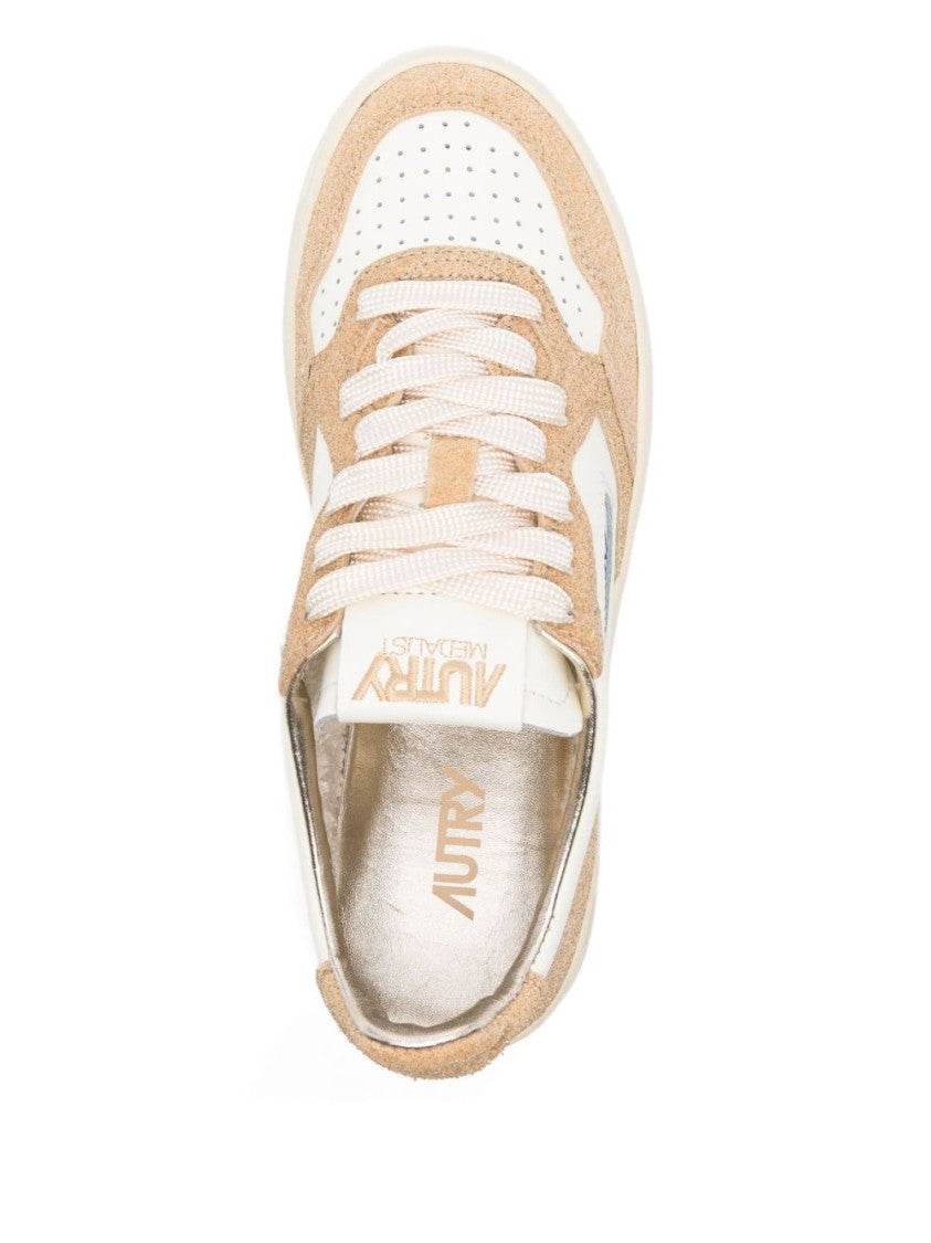 Autry Sand Beige Perforated Suede Insert Sneakers