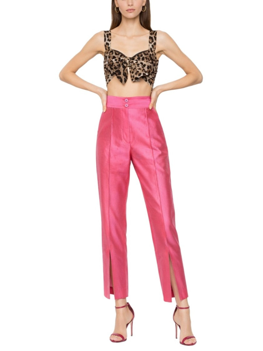 Dolce & Gabbana Leopard Cropped Bow Cotton Top