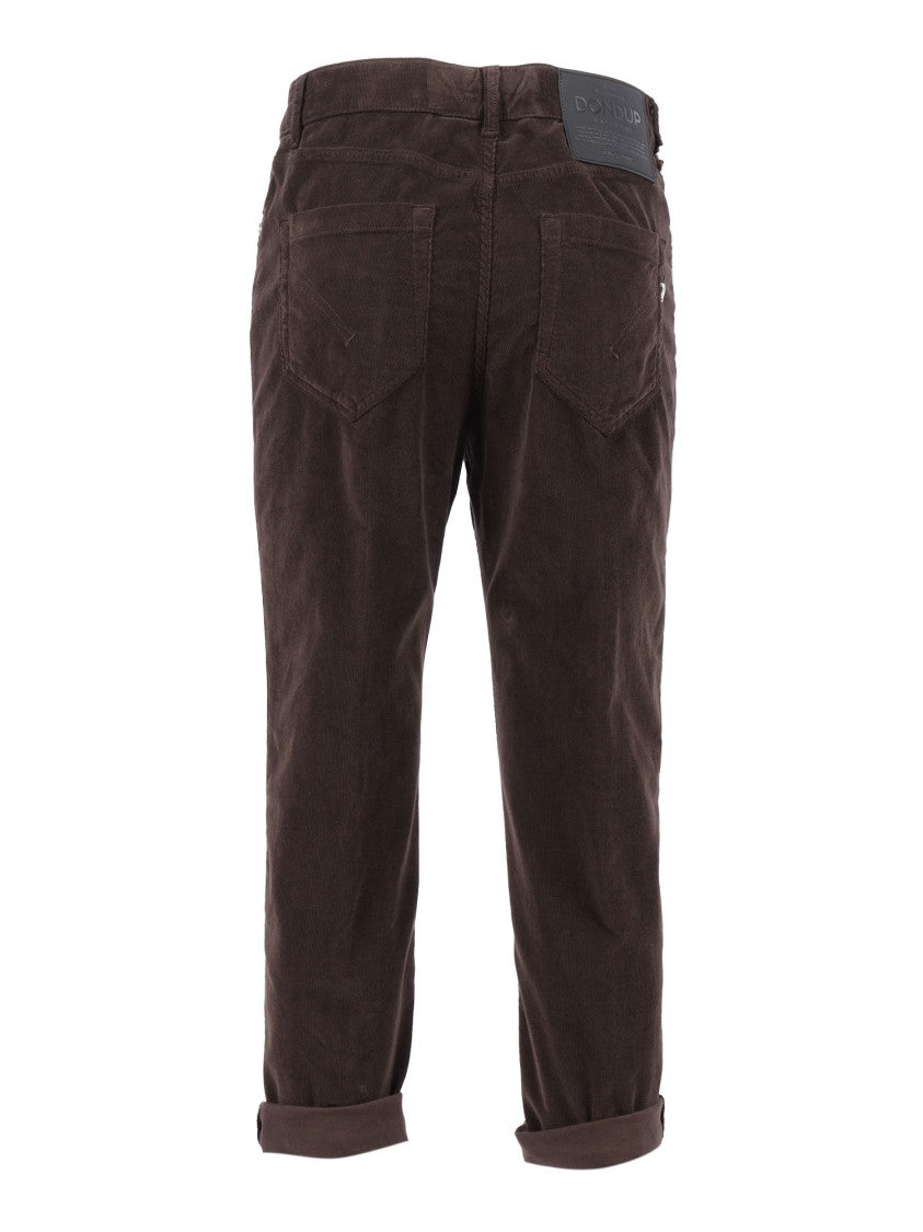 Dondup High-Waisted Tapered Pants With Decorative Buttons