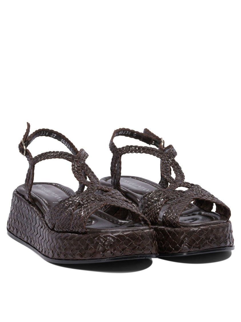 Pons Quintana Woven Sandals With Adjustable Strap And Platform Sole