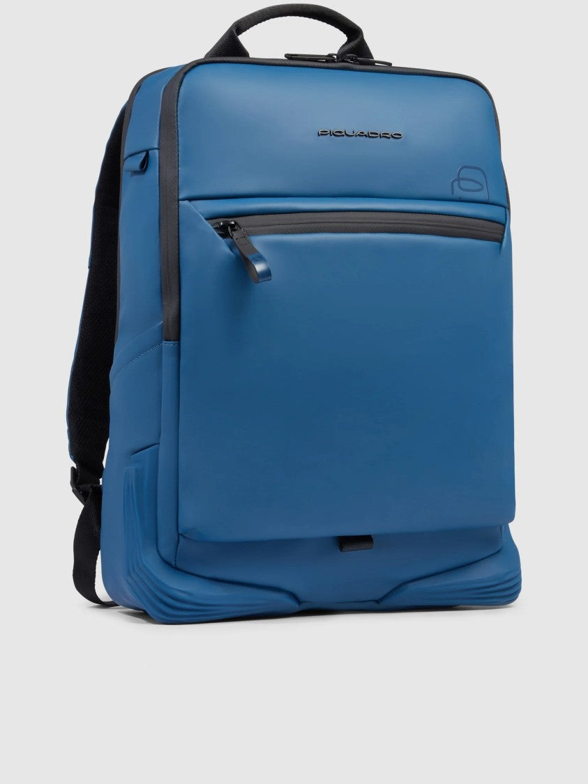 Piquadro Blue Zain In Tessuto Structured Backpack