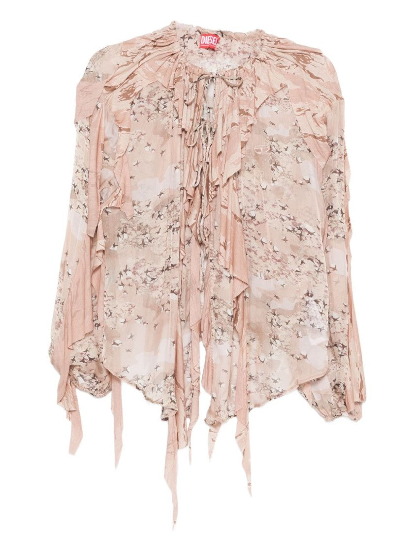 Diesel Long-Sleeved Top With Ruffled Detailing