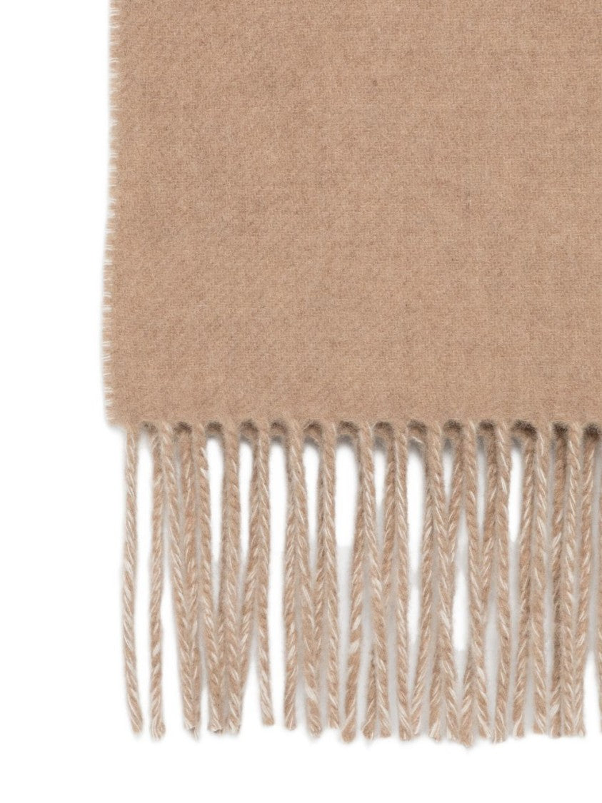 Jacquemus Rectangular Fringed Lettering Silk Nylon Scarf