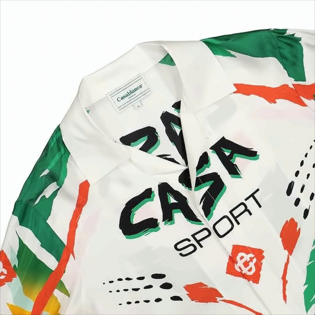 Casablanca Long-Sleeve Silk Shirt With Abstract Print