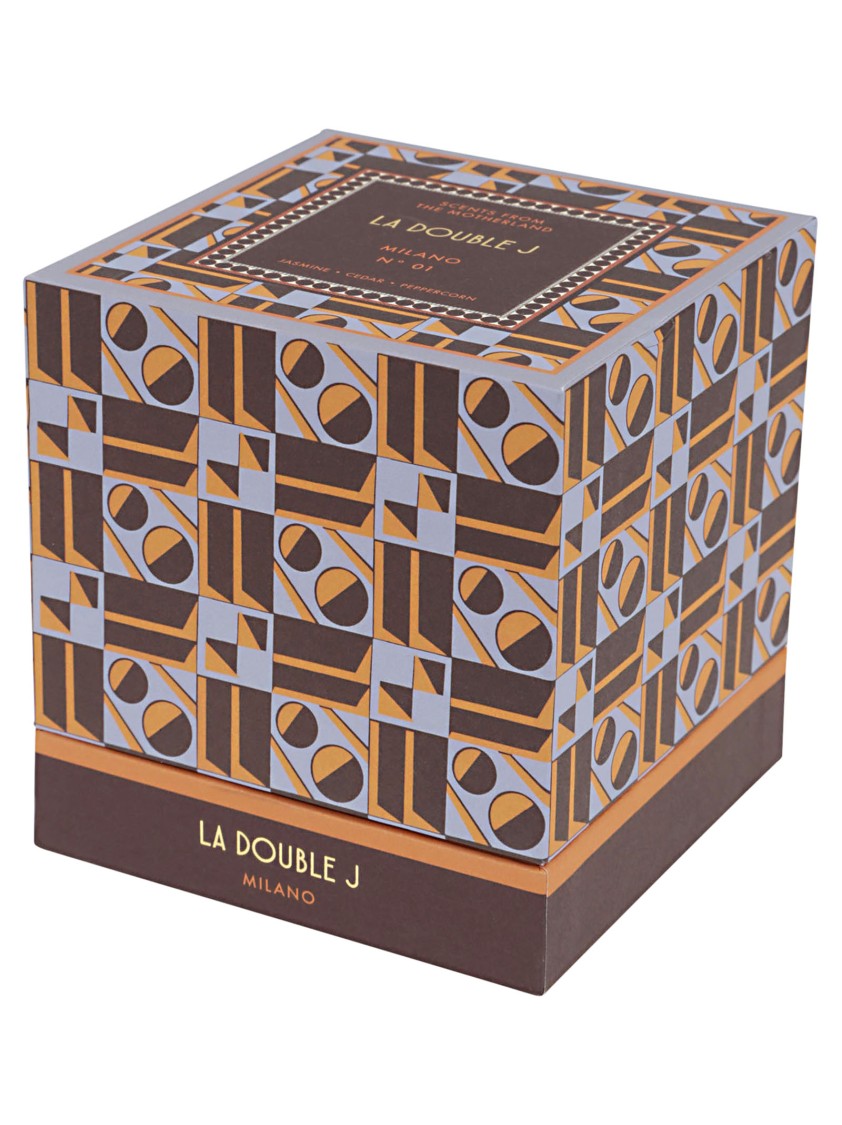 La Double J Ceramic Candle With Striking Geometric Pattern