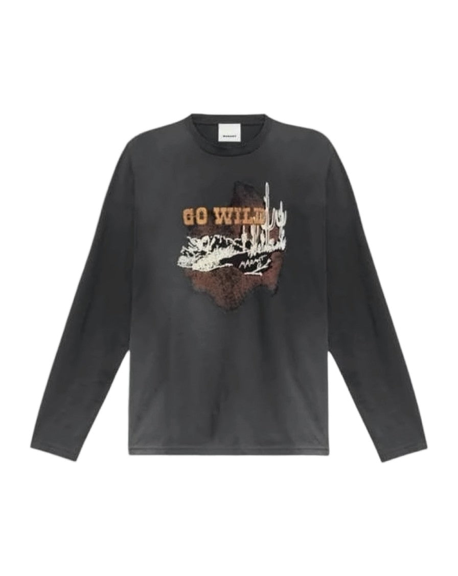 Isabel Marant Relaxed-Fit Black Long-Sleeve T-Shirt