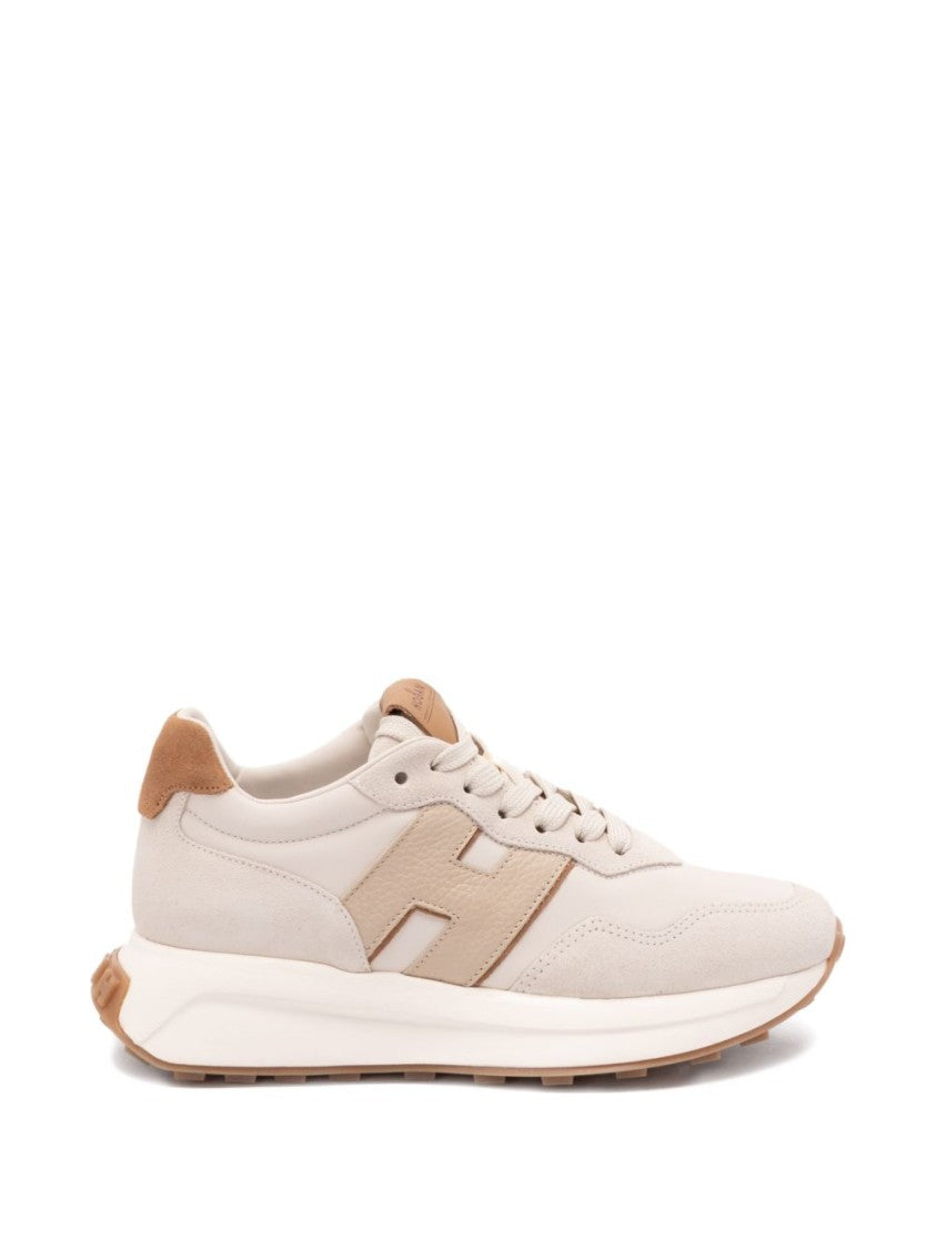 Hogan Beige Sneakers With Silk