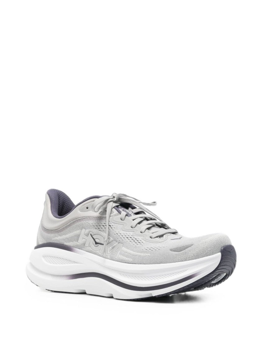 Hoka Grey Streamlined Breathable Mesh Sneakers