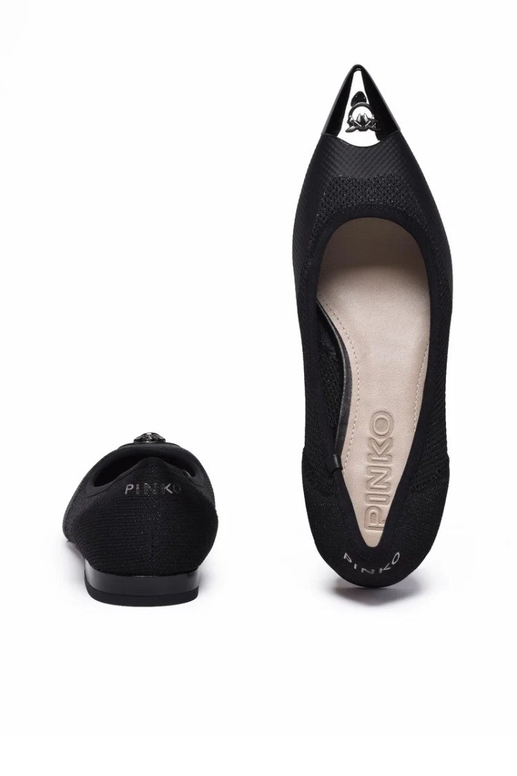 Pinko Fabric Ballerina Logo - Black