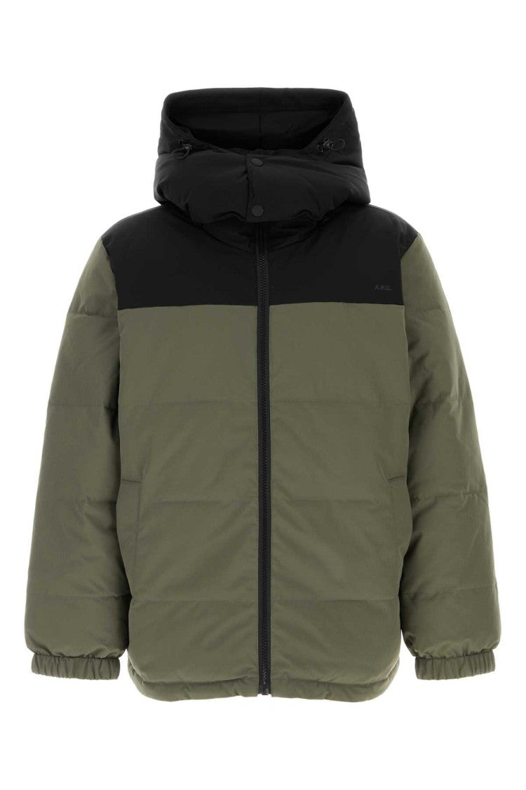 A.P.C. Sage Green Stretch Polyester Reversible Padded Jacket